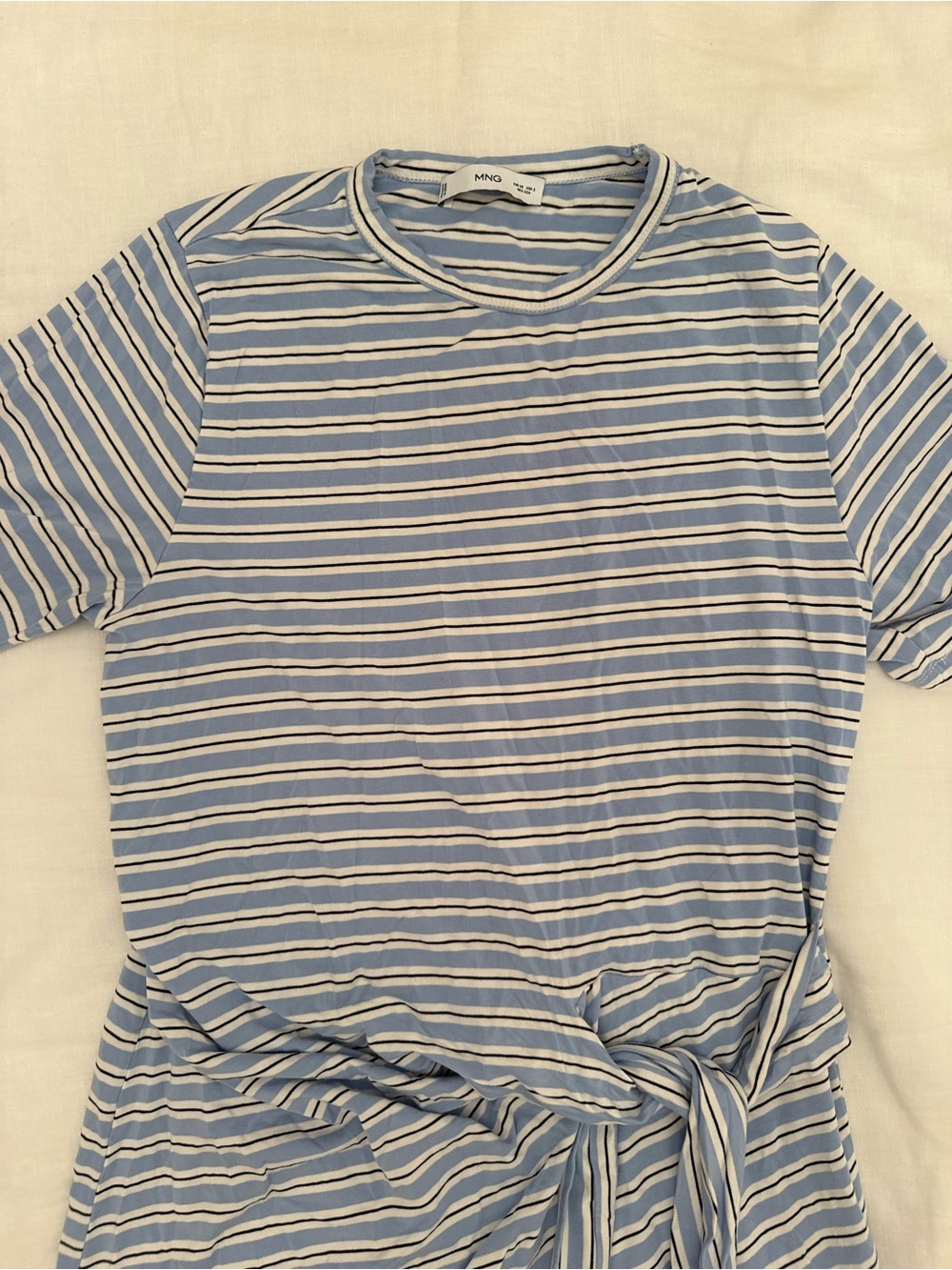 Mango SHORT STRIPED DRESS WITH KNOT - Picture 4 of 7